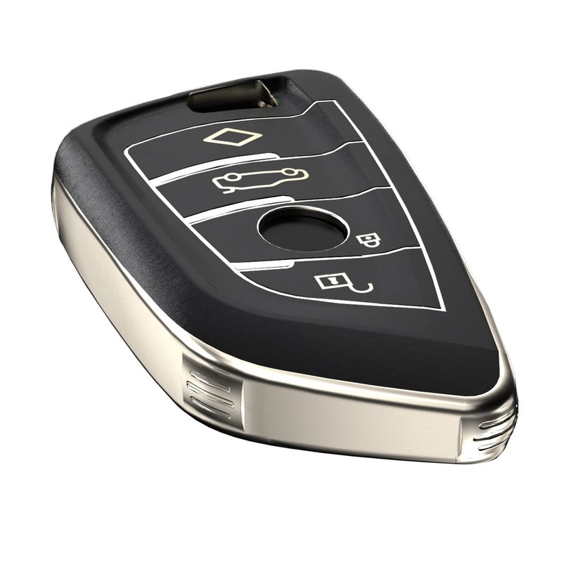 OATSBASF Car Key Case Suitable for BMW, Key Case Cover for BMW X1 X2 X3 X4 X5 X6 1 Series 2 5 Series 7 Series Accessories (Y-Black) - Image 2