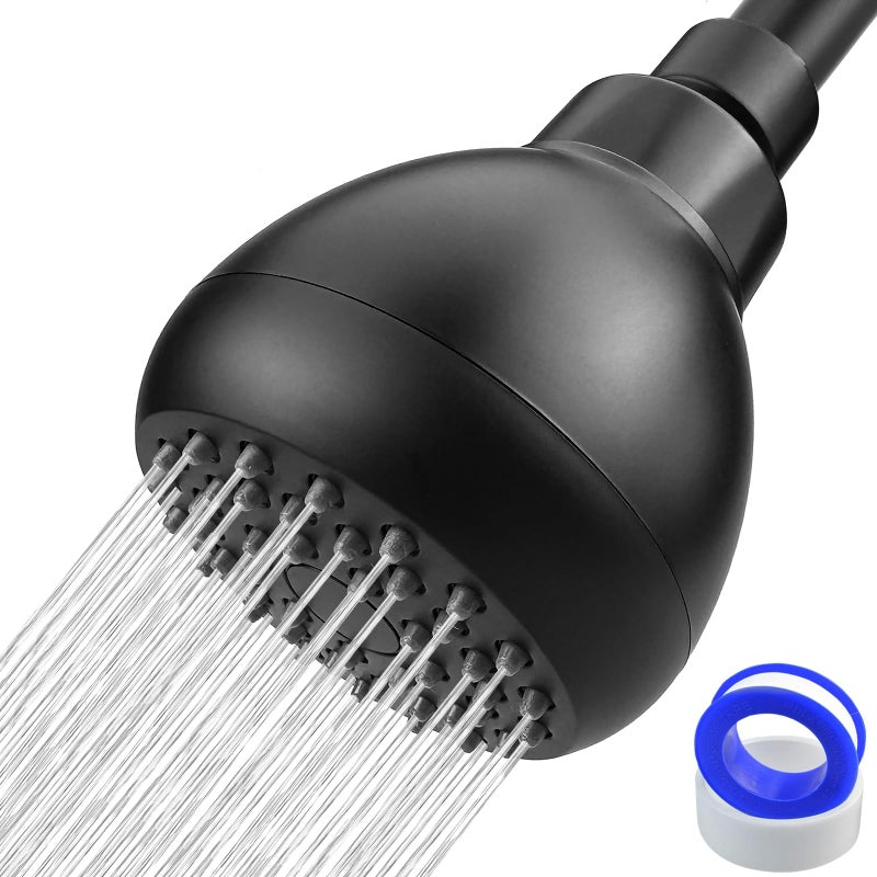Nuodan High Pressure Shower Head Powerful Bathroom Pressure Boosting Showerhead Perfect Universal Replacement for Rain Shower HeadsMatte Black