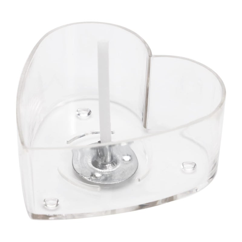 CandMak Tea Light Candle Cups 50pcs Clear Polycarbonate Plastic Empty TeaLight Mold Tin Container with 50pcs TeaLight Candle Wicks Heart