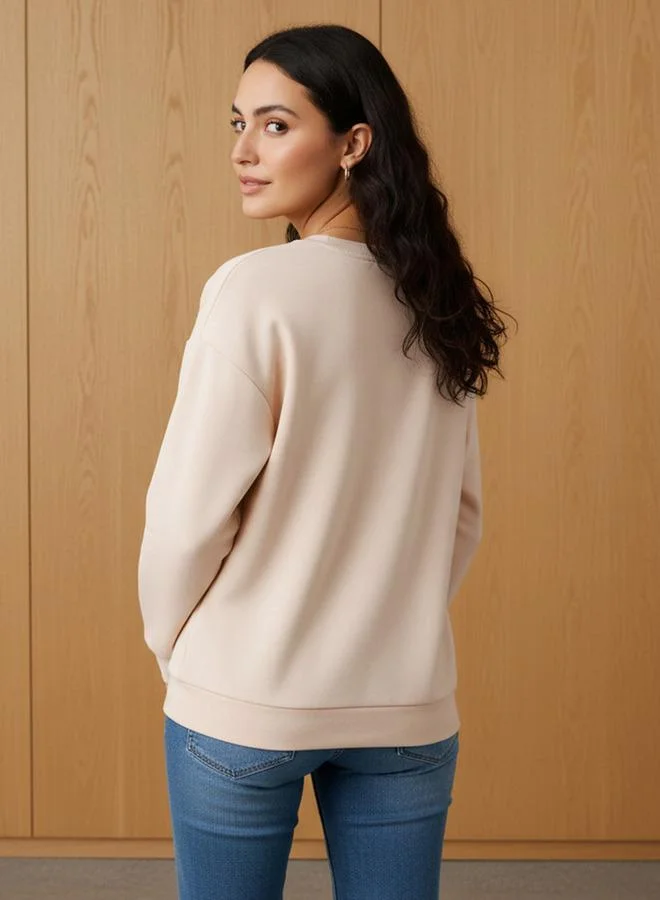 سبلاش فيڤ Regular Fit Sweatshirt with Slogan Print