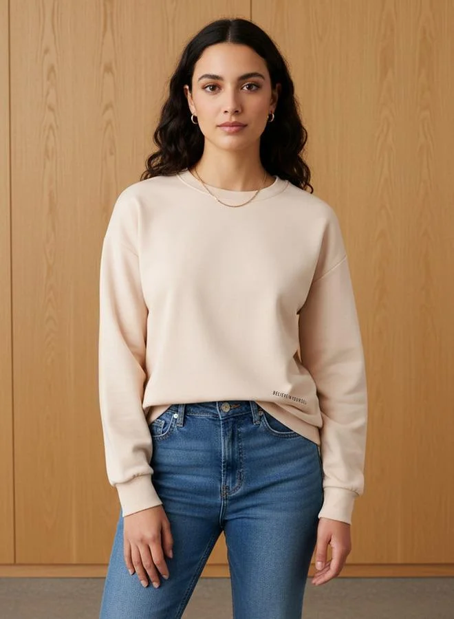 Splash FAV Regular Fit Sweatshirt with Slogan Print