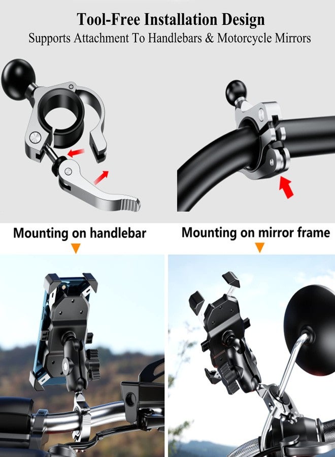 بركوفان قاعدة تثبيت مشبك مقود الدراجة من سبائك الألومنيوم من BRCOVAN مع كرة TPU مقاس 1 بوصة لقطر السكة 0.5 بوصة، 0.87 بوصة، 1 بوصة، 1.26 بوصة، متوافقة مع حاملات RAM مقاس B ذات ذراع مزدوج المقبس كروي مقاس 1 بوصة (فضي) - Image 5