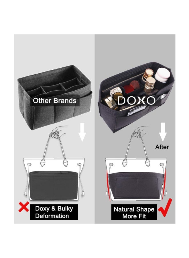 Chielor Purse Organizer Insert for Handbags & Base Shaper 2 Pcs Set,Felt Organizer Insert Large Tote,Bag Organizer with Zipper 5 Sizes Handbag Purse Travel Bags - Image 3