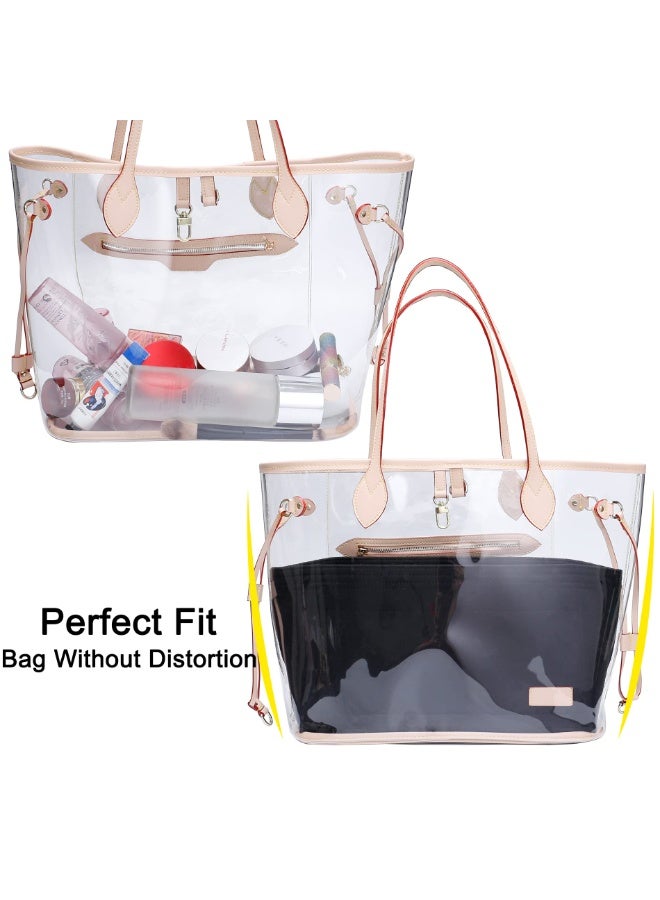 Chielor Purse Organizer Insert for Handbags & Base Shaper 2 Pcs Set,Felt Organizer Insert Large Tote,Bag Organizer with Zipper 5 Sizes Handbag Purse Travel Bags - Image 2