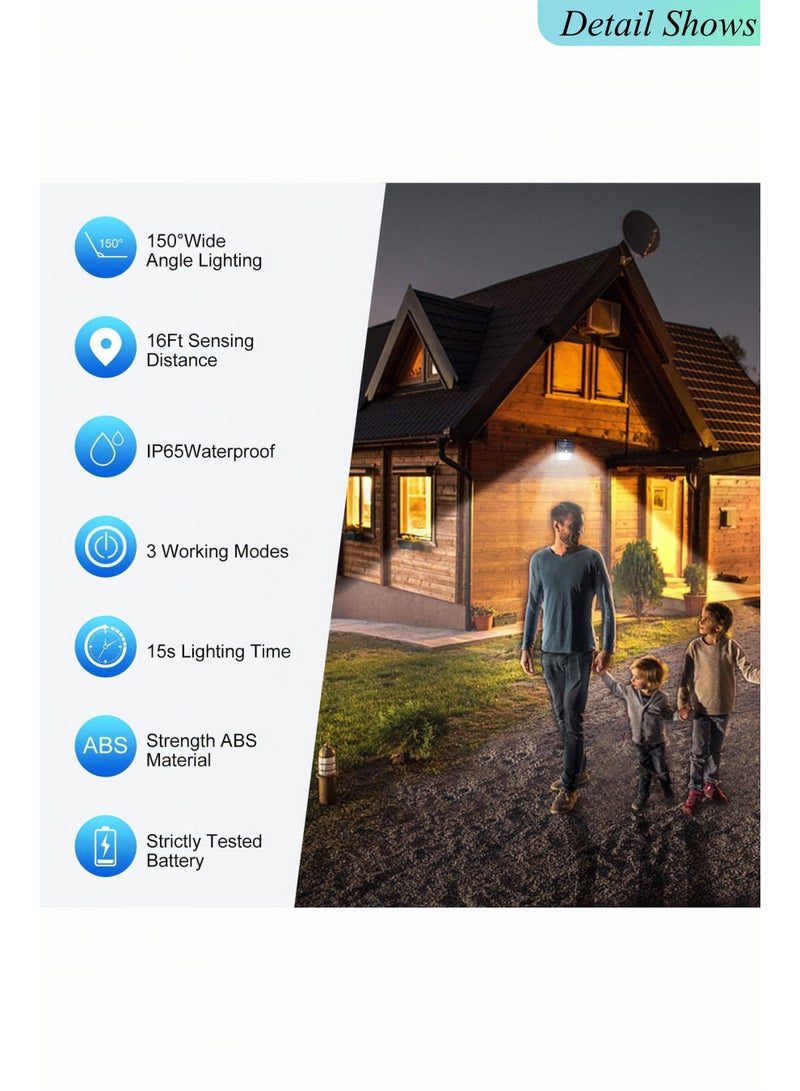 HALAMODO 6 Pack Solar Lights Outdoor, 3 Modes/20LED Solar Security Lights Wireless IP65 Waterproof Solar Motion Lights Outdoor Solar Wall Lights Outdoor Lights for Front Door, Backyard, Garage  - Image 5