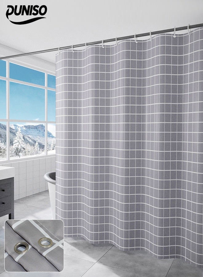 DUNISO Waterproof Shower Curtain，Thickened Bathroom Curtains，Moisture Absorption And Durability，Waterproof Quick Drying，Anti Mold，With Hooks，For Bathroom And Bath Tub，120*180cm  - Image 1