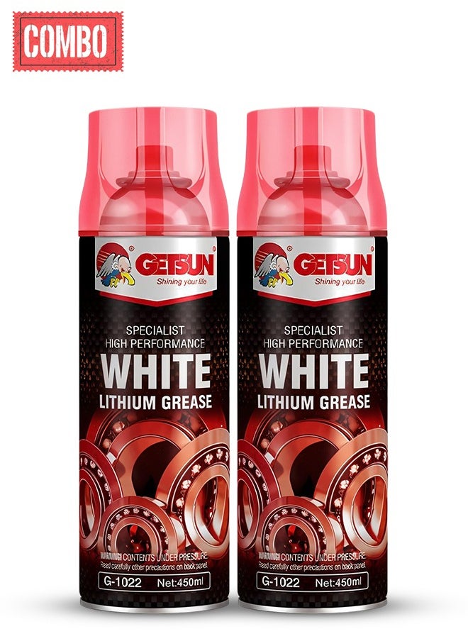 GETSUN Combo - Buy 2PC GETSUN High-performance white lithium grease spray for superior lubrication 450ml G-1022  - Image 1