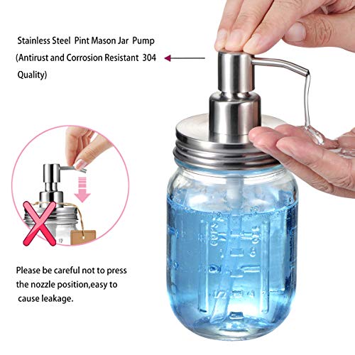 Komashr Mason Jar Bathroom Accessories Lids Set(4pcs) -Jars Not Included -Soap Dispenser,Toothbrush Holder,and Apothecary Jars Lids for Regular Mouth Mason Jars -Rustic Farmhouse Decor, Brushed Nickel - Image 3