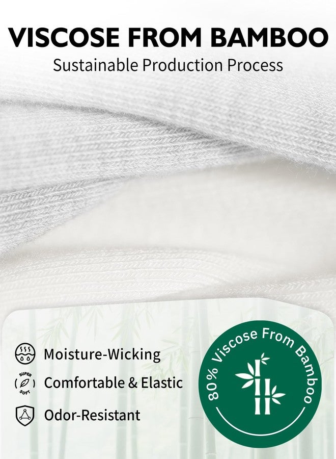 CLOSEMATE 6 Pairs Bamboo Viscose Thin Ankle Low Cut Breathable Non Slip Casual Short Socks for Men Women(2Black2PlainWhite2Grey, Size M) - Image 5