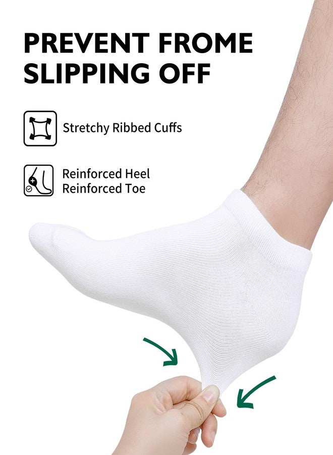 CLOSEMATE 6 Pairs Bamboo Viscose Thin Ankle Low Cut Breathable Non Slip Casual Short Socks for Men Women(2Black2PlainWhite2Grey, Size M) - Image 4