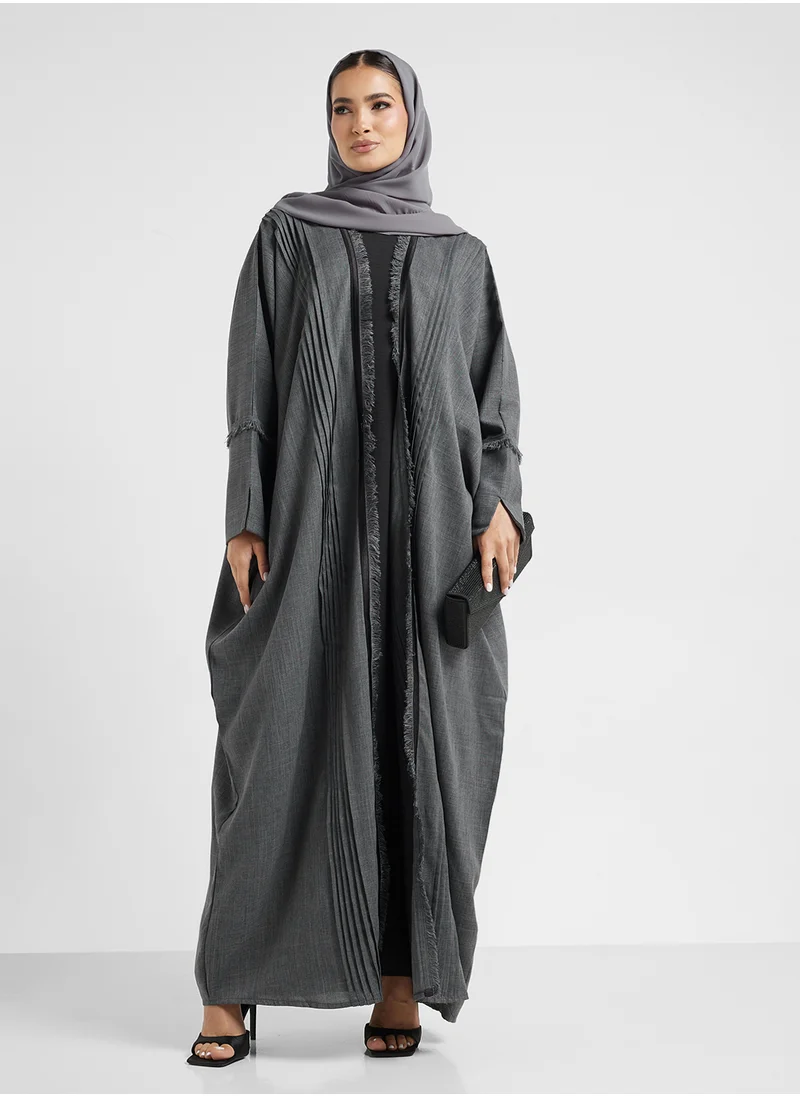 hayas closet Open front Cape sleeve abaya