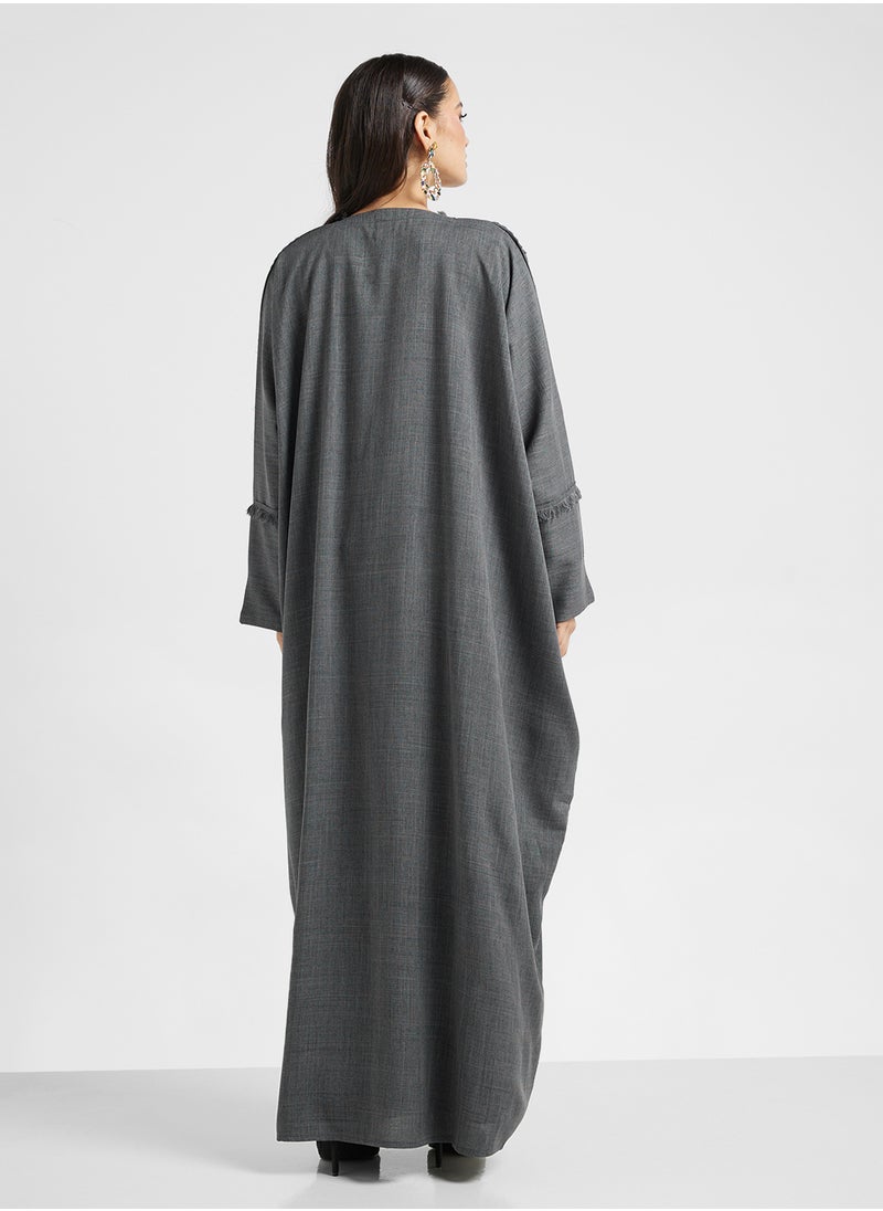 hayas closet Open front Cape sleeve abaya  - Image 2