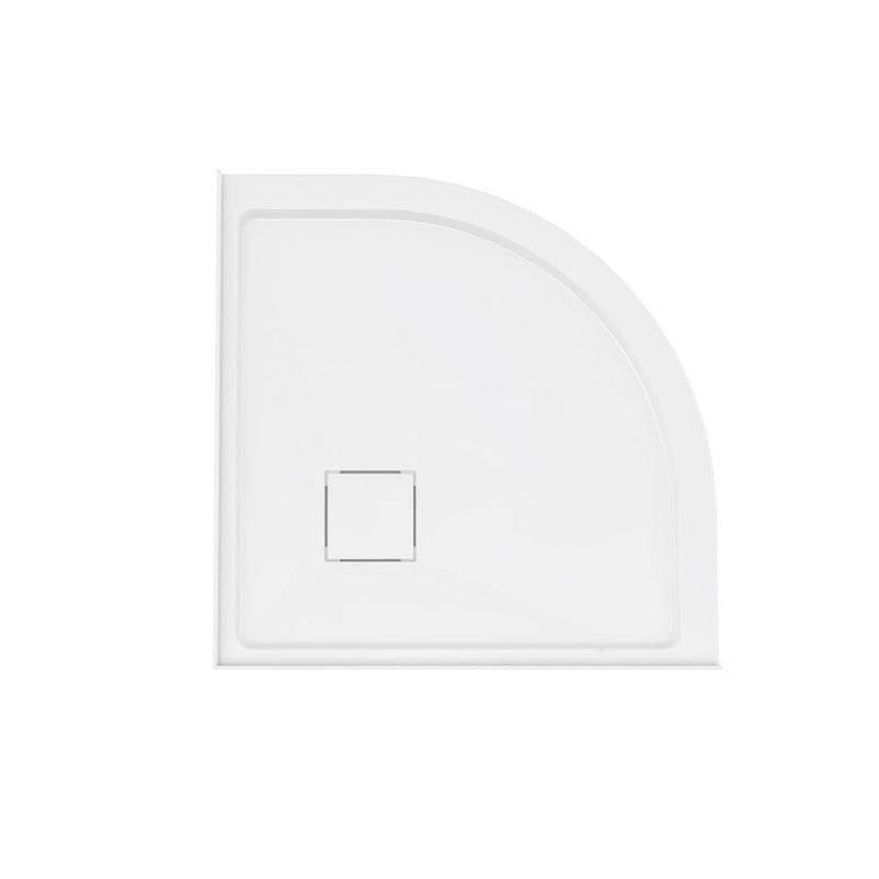Carlton Plumbing Carlton Marquette 32" x 32" Round Corner Double-Threshold Shower Pan Base with Center Drain in Glossy White - Image 3