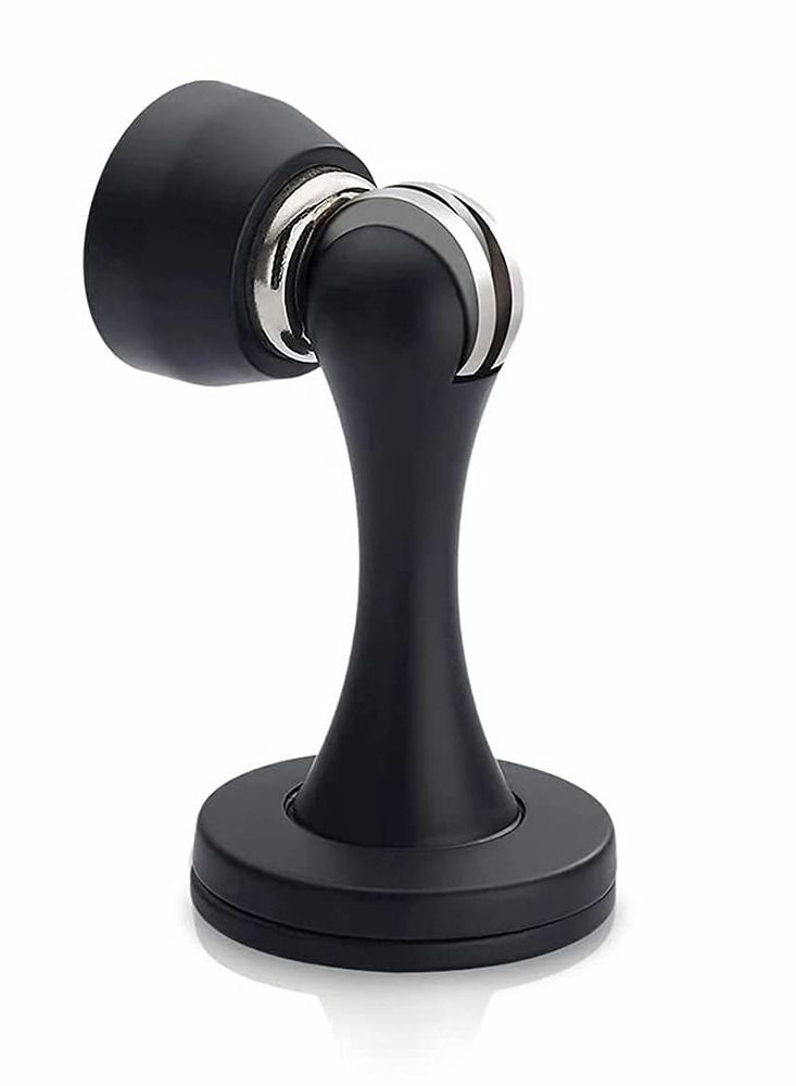 KASTWAVE Magnetic Door Stops Door Stopper Stainless Steel Magnetic Doorstop Brushed Satin Nickel, Black Wall Floor Mounted Door Holder Door Catch for Bedroom Bathroom Kitchen Home Office - Image 1