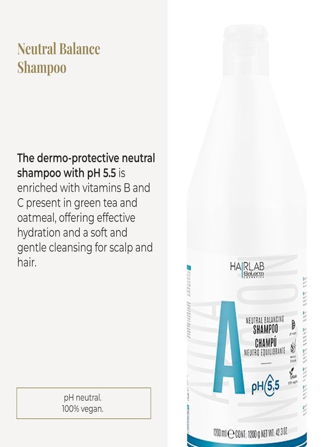 Salerm - Neutral Dermoprotective Shampoo - Hairlab Neutral Balancing - 1200 ml - Neutral pH - For All Hair Types - With Vitamins B and C - Hydrates and Cares for the Scalp - Anti-Frizz - Image 2