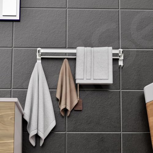 Well Set Stainless Steel Folding 24 Inches Towel Rack for Bathroom - Durable, Stylish, Space-Saving Towel Holder & Stand - Perfect Bathroom Accessories Set for Home (24 Inch, Chrome, Foldable) - Image 1