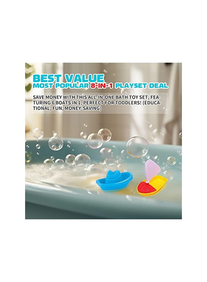 IAF PCS Boat Set for Toddlers & Kids -Fun & Educational Bath Toys for Boys and Girls - Floating Toy Boats for Bathtub, Pool, Beach - Perfect Birthday Gift for Kids! - Image 2