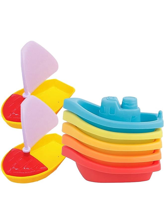 IAF PCS Boat Set for Toddlers & Kids -Fun & Educational Bath Toys for Boys and Girls - Floating Toy Boats for Bathtub, Pool, Beach - Perfect Birthday Gift for Kids! - Image 1