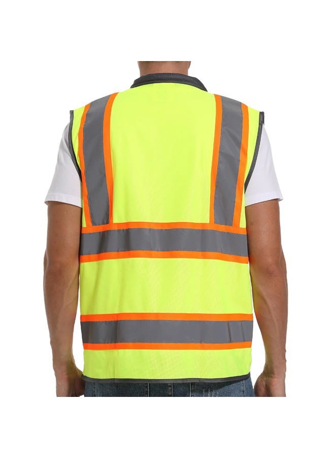 ArcRidge Two-Tone Safety Vest, Multifunctional Pockets, ANSI Compliant., Yellow, L - Image 4