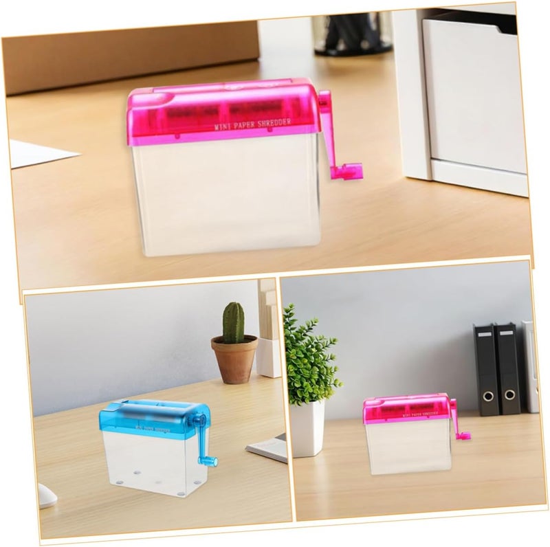 Generic 2pcs Portable Mini Manual Paper Shredder A6 Size Home Document Shredder Hand Operated Desktop Paper Cutting Machine for Office and School Use - Image 3