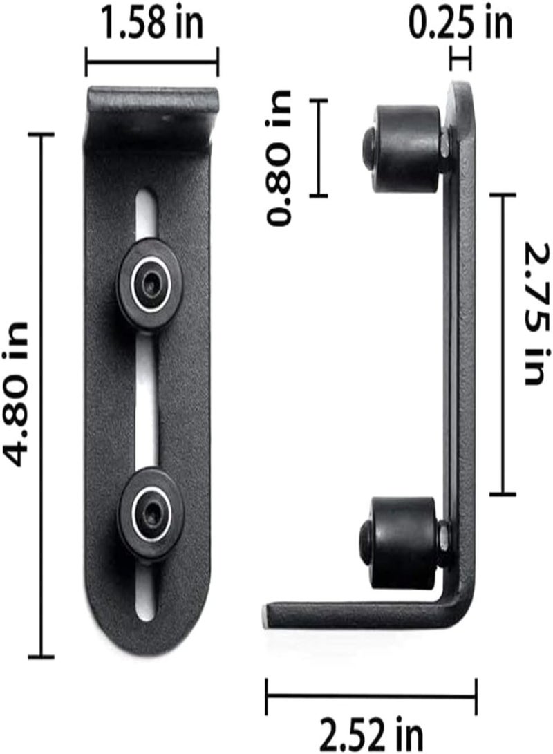 GGOOT Ball Bearings Design New Upgraded 2 Pcs Barn Door Floor Guide for Doors Stay Roller Sliding Adjustable Unique Guide Flush with Floor Durable Steel Frame (Black), Track Sliding Door Sliding Door - Image 2