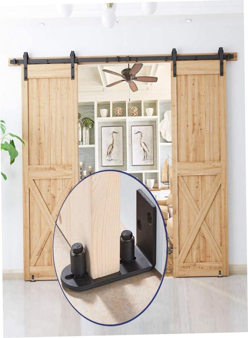 GGOOT Ball Bearings Design New Upgraded 2 Pcs Barn Door Floor Guide for Doors Stay Roller Sliding Adjustable Unique Guide Flush with Floor Durable Steel Frame (Black), Track Sliding Door Sliding Door - Image 5