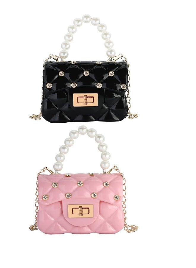 2 Pcs Mini Crossbody Purses, Little Girls Purses, Mini Shoulder Bag Crossbody Bag, Princess Bag, Perfect for Princesses - Image 1