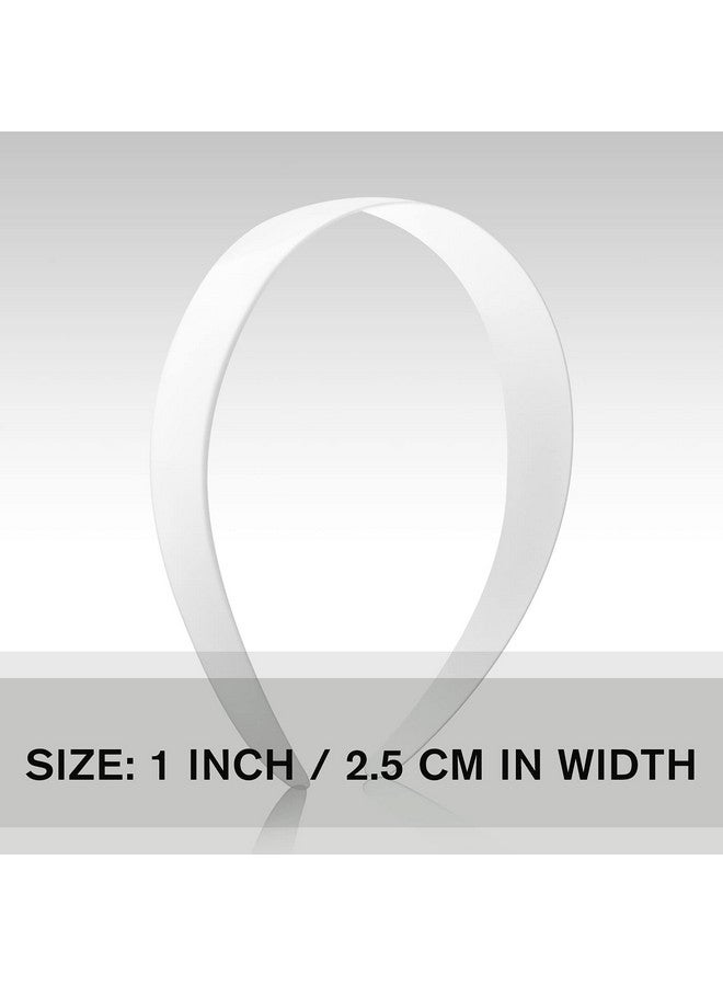 VOKOY Okoy 24 Pcs White Plastic Headbands 1" Wide No Teeth Plain Headbands Diy Hair Bands Headbands For Girls Women - Image 3