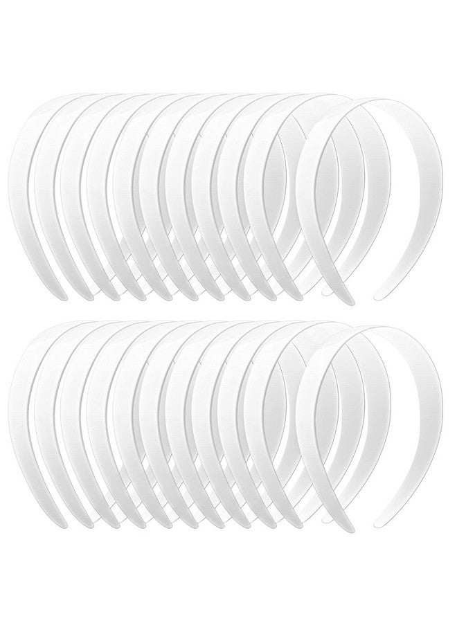 VOKOY Okoy 24 Pcs White Plastic Headbands 1" Wide No Teeth Plain Headbands Diy Hair Bands Headbands For Girls Women - Image 2