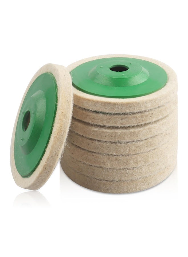 غنافوتو 8 عبوات مقاس 4 بوصة من أقراص التلميع المصنوعة من الصوف الفاخر، عجلات تلميع سهلة الاستخدام للمطاحن ذات الزوايا، مثالية لتلميع الخشب والمعادن والبلاستيك والسيراميك (قطر التجويف 5/8 بوصة) - Image 1