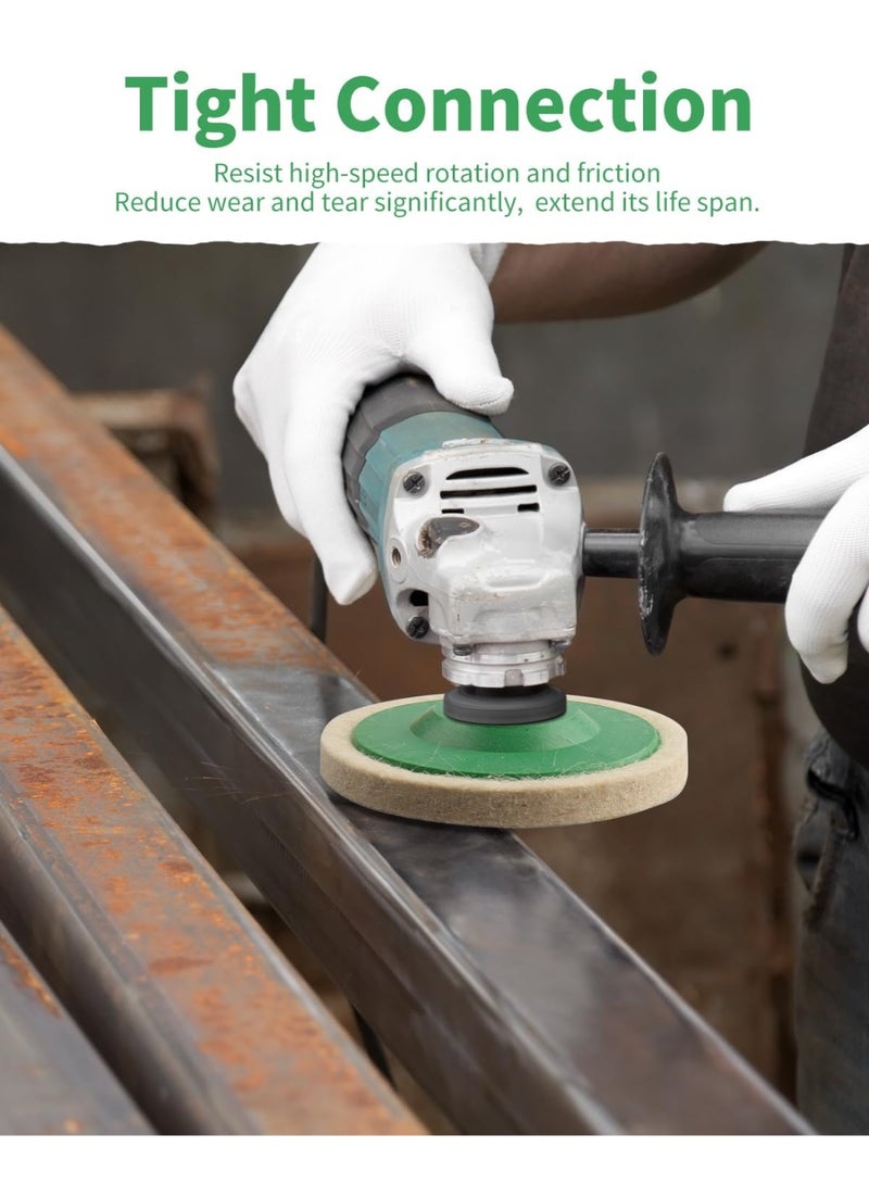 غنافوتو 8 عبوات مقاس 4 بوصة من أقراص التلميع المصنوعة من الصوف الفاخر، عجلات تلميع سهلة الاستخدام للمطاحن ذات الزوايا، مثالية لتلميع الخشب والمعادن والبلاستيك والسيراميك (قطر التجويف 5/8 بوصة) - Image 3