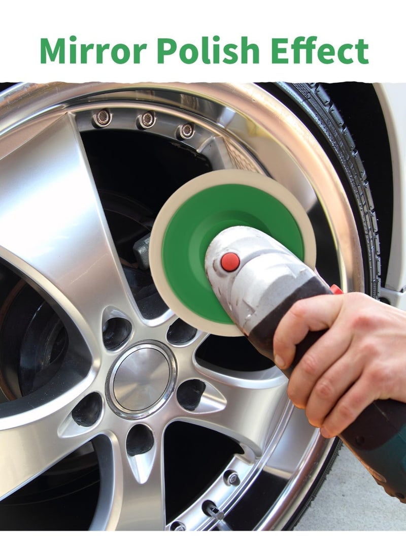 غنافوتو 8 عبوات مقاس 4 بوصة من أقراص التلميع المصنوعة من الصوف الفاخر، عجلات تلميع سهلة الاستخدام للمطاحن ذات الزوايا، مثالية لتلميع الخشب والمعادن والبلاستيك والسيراميك (قطر التجويف 5/8 بوصة) - Image 4