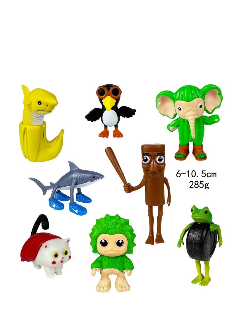 Y&D 8 قطع ألعاب شخصية تونغ تونغ سحور لمحبي الشخصيات نماذج تزيين كعكة عيد الميلاد