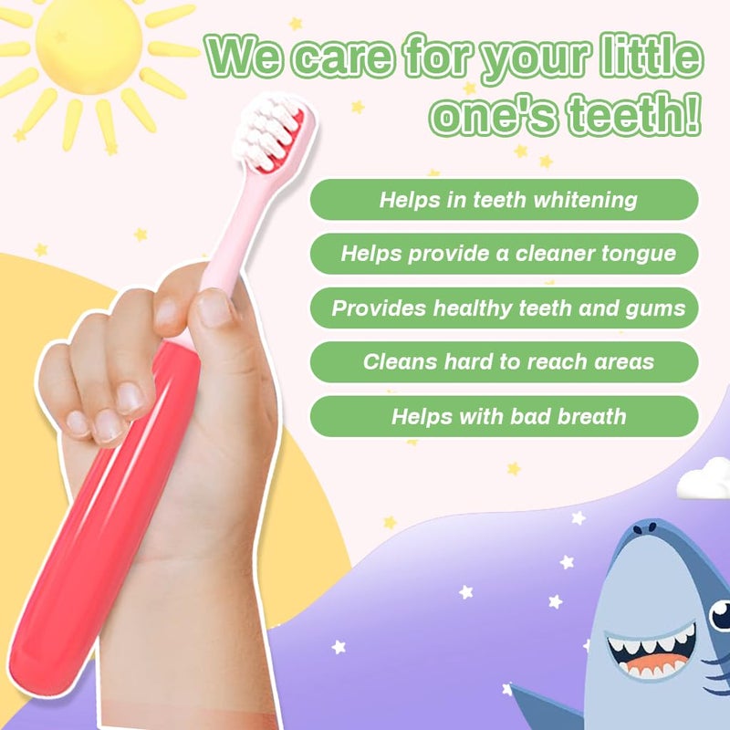 HANNEA® Ultra Soft Bristles Kids Toothbrush - Pack of 10, Rubberized Handle Design for Ages 2-6, Ensures Gentle & Thorough Cleaning, Ideal for Small Oral Cavities, Multicolor for Easy Identification - Image 5