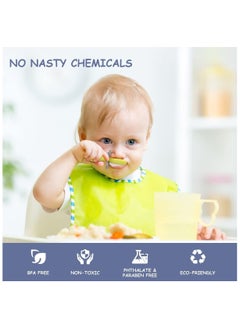 Chabeia Baby Fork and Spoon, Infant Self Baby Spoon Fork Self Feeding Utensil Set, Baby Cutlery Feeding Set Toddler Utensils Spoons Forks for Kids Self Feeding, Baby Learns to Eat with Short Handle Spoon  - Image 2