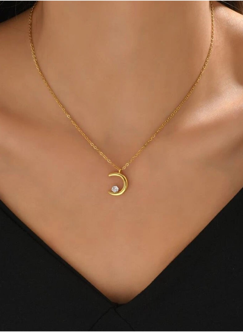 JewelryPalace Elegant Women’s Necklace Made Of Stainless Steel Coated With Gold In A Modern And Chic Design  - Image 1