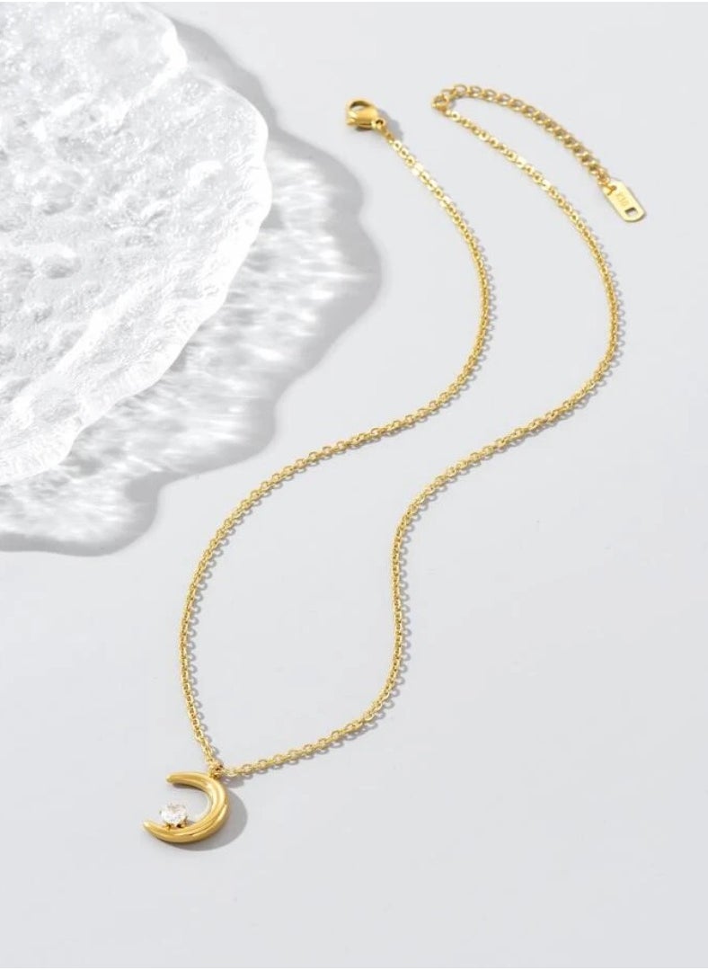 JewelryPalace Elegant Women’s Necklace Made Of Stainless Steel Coated With Gold In A Modern And Chic Design  - Image 2