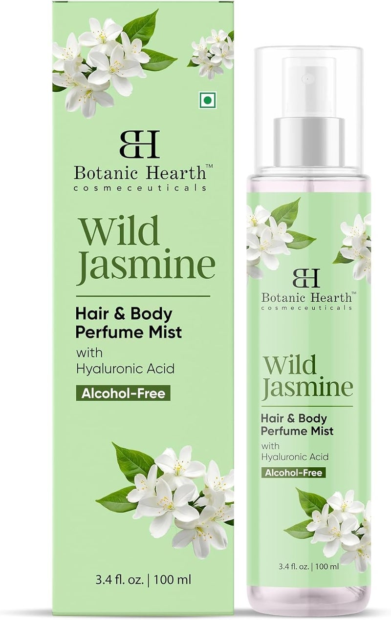 Botanic Hearth Wild Jasmine Hair Body Perfume Mist with Hyaluronic Acid AlcoholFree Long Lasting Hydrating Body Hair Spray 34 fl oz 100 ml