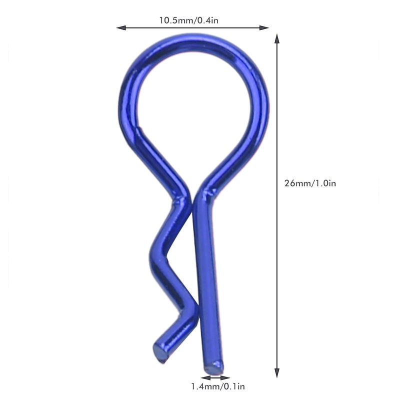 RiToEasysports Metal Body Shell Clip for 1/5 1/6 /8 /10 RC Car, Lightweight Durable Design, Easy Installation, with 3 Color Options (Blue) - Image 2