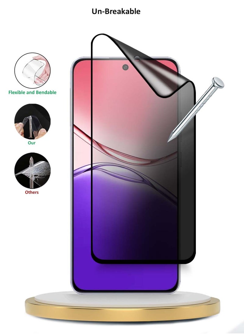 Wtech - Oppo A5 Pro 5G 2025 Premium Nano Ceramic Privacy Full Glue Full Cover Matte Flexible Screen Protector (MSCNMP) - Clear/Black - Image 1