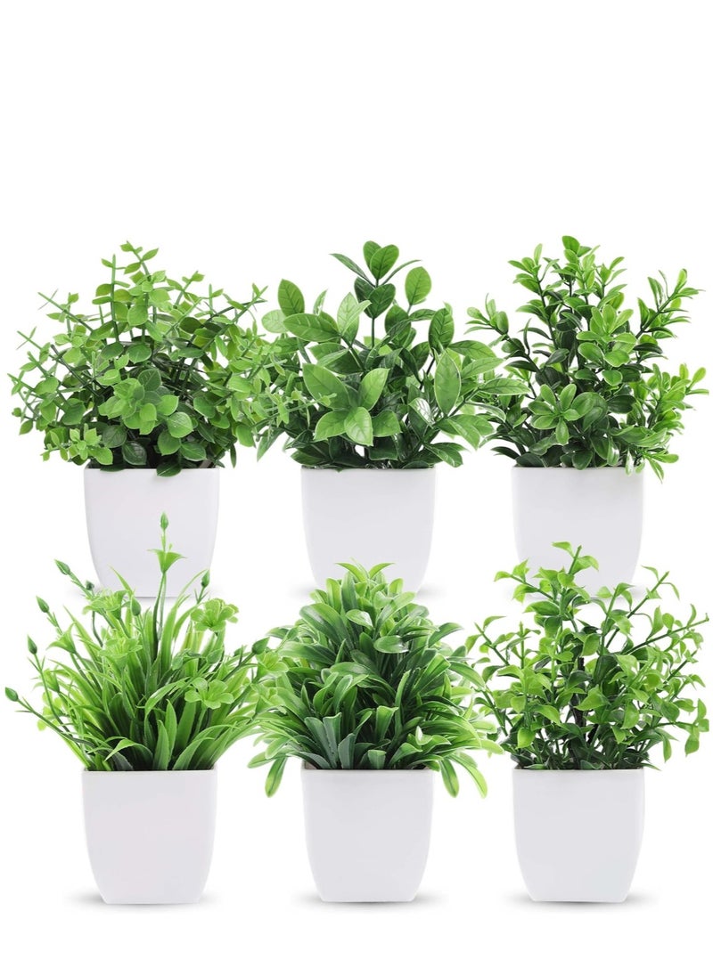 Generic - Deer Rose Artificial Artificial Plants with Vases for Bedroom Living Room Decoration 6 Piece - Green - Image 1