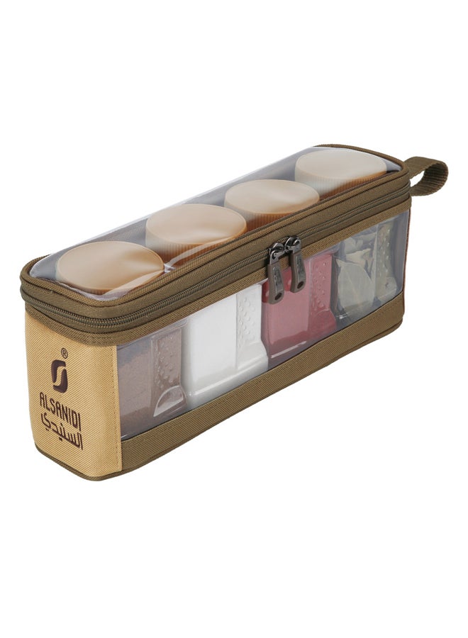 AL SANIDI spices set bag, Completed spices cans, Kaki - Image 1