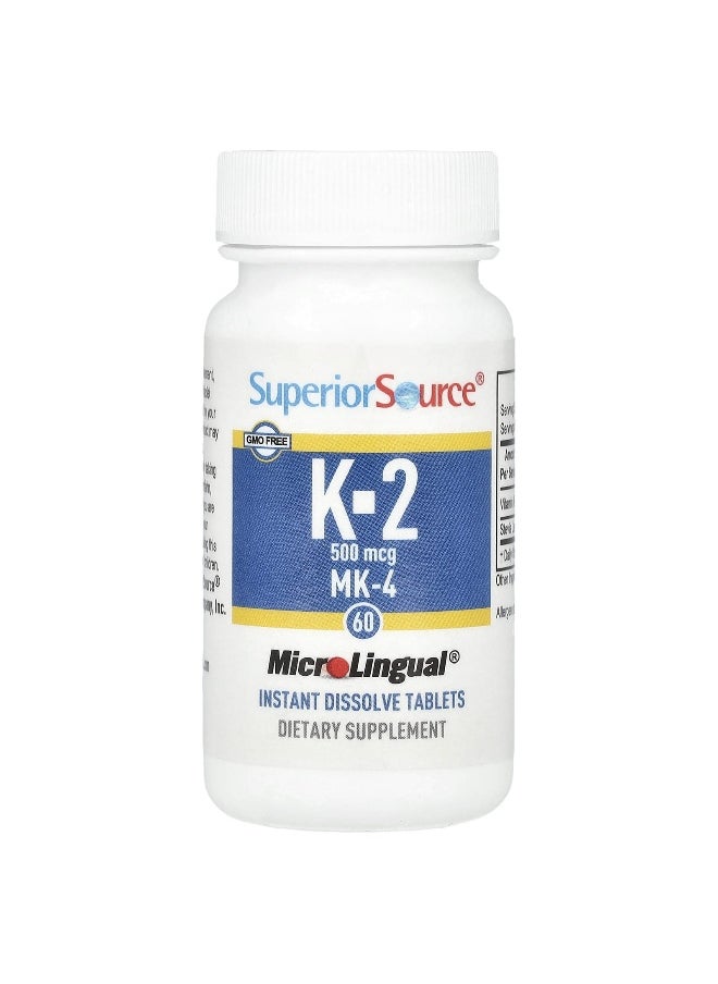 Superior Source Superior Source, Vitamin K-2, 500 mcg, 60 MicroLingual Instant Dissolve Tablets  - Image 3