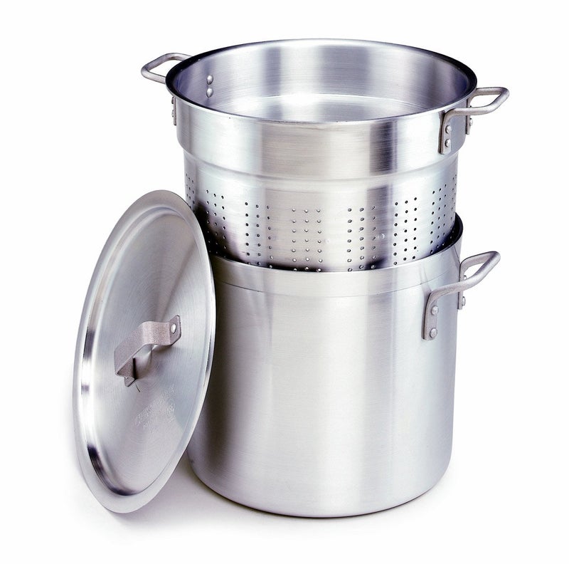 Crestware 20Quart 3Piece Aluminum Pasta Cooker with Pot Perforated Insert and Pan Cover Silver