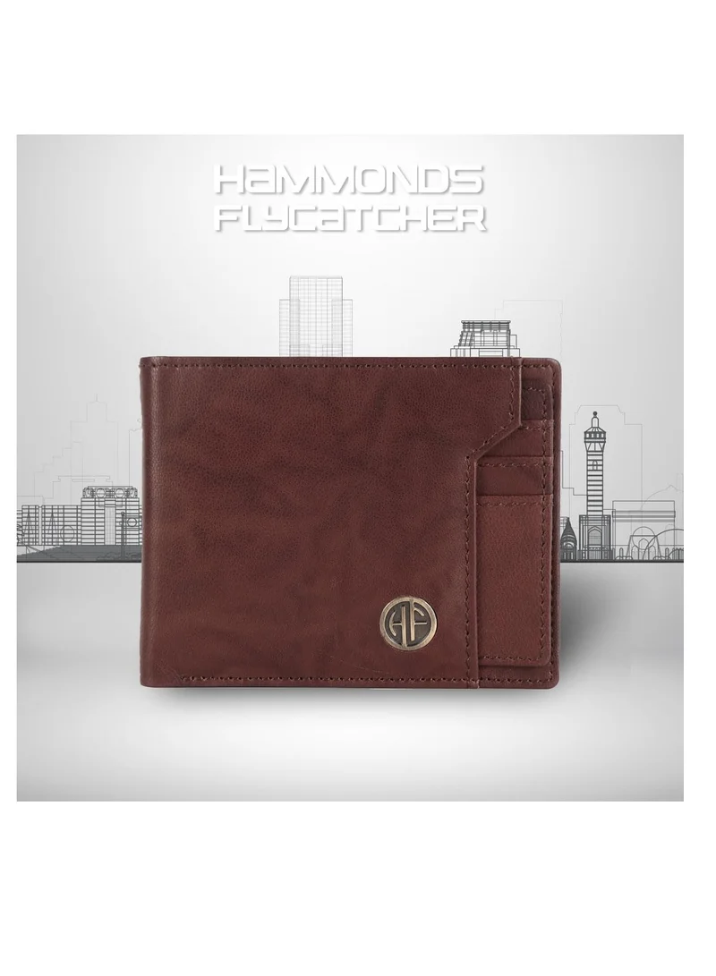 Hammonds Flycatcher  Wallet for Men - RFID Protected Leather Purse for Men, Money Purse for Men, Bi-Fold Wallet - 6 Card Slots, 1 Card Case, Coin Pocket, Hidden Pockets - Antique Brown | WBFC  | Best Price UAE