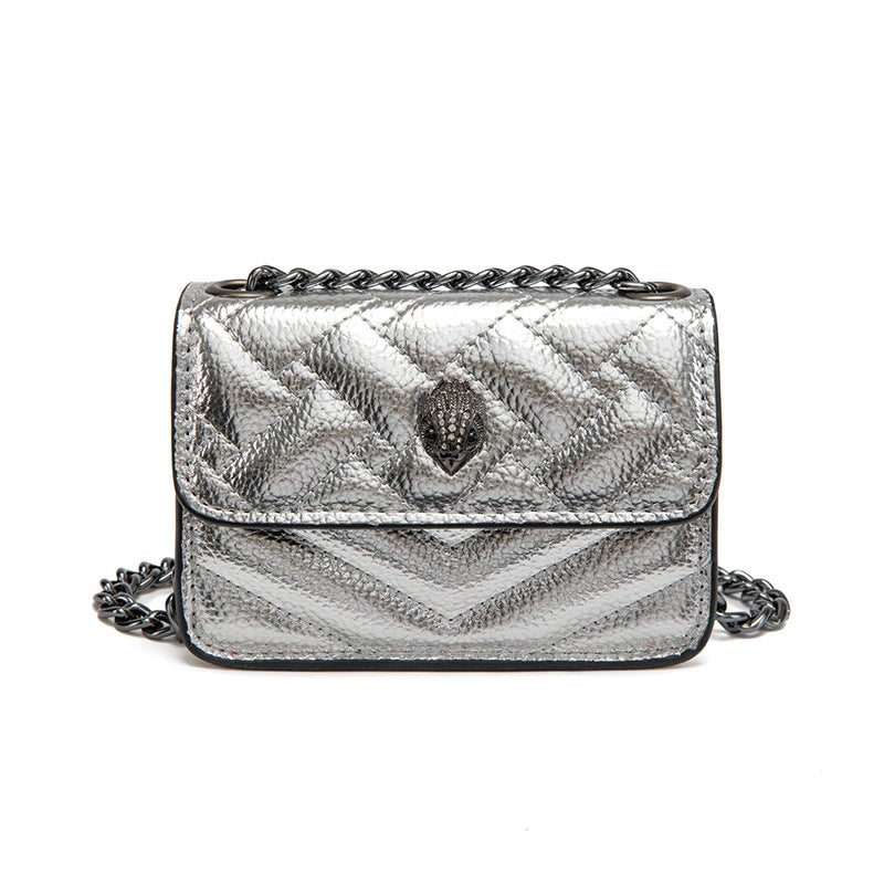 Kurt Geiger Elegant Chain Shoulder Bag with Eagle Head Charm - Mini Square Design