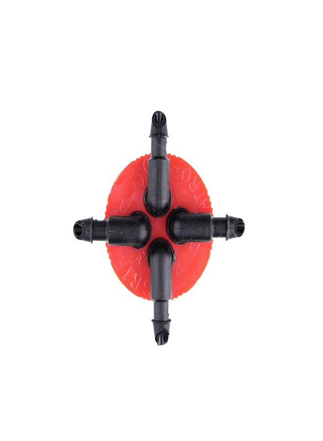 Raindrip QB10UB, Cuatro-Flo® Four-Outlet Bubbler, Drip Irrigation Emitters for Drip Irrigation Gardening Systems, 10 GPH Per Outlet, 1/2-Inch FPT Inlet, Black/Red - Image 2