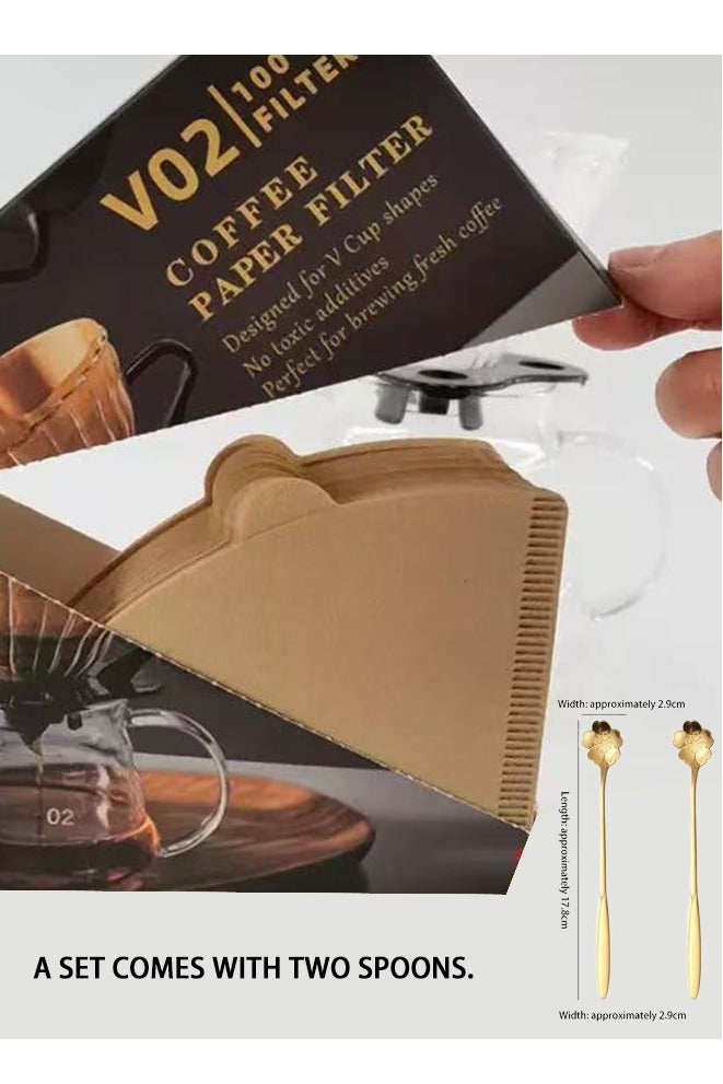 200-Piece Coffee Filters with 2 Cherry Blossom Spoons - Image 2