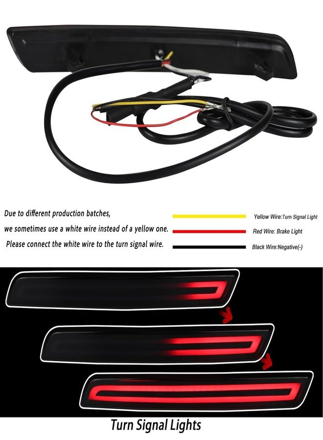 BINQIGOO LED Rear Bumper Reflector Light Compatible with Chevrolet Chevy Malibu 2013-2015 Daytime Running Light Turn Signal Tail Brake Fog Lamp Accessories(Smoked) - Image 2