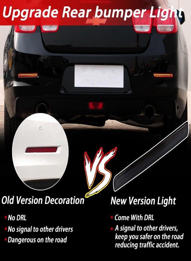 BINQIGOO LED Rear Bumper Reflector Light Compatible with Chevrolet Chevy Malibu 2013-2015 Daytime Running Light Turn Signal Tail Brake Fog Lamp Accessories(Smoked) - Image 3